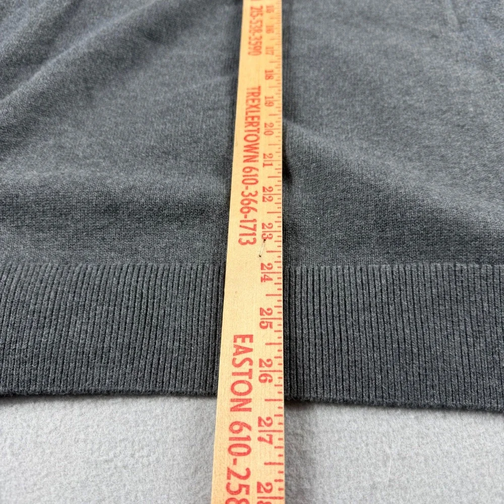 Duluth Trading Co Mens Charcoal Gray Cotton V-Neck Sweater Vest 28709 Large